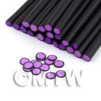 1/12th scale - Handmade Purple Polka Dot Cane Black Outer - Nail Art (11NC38)